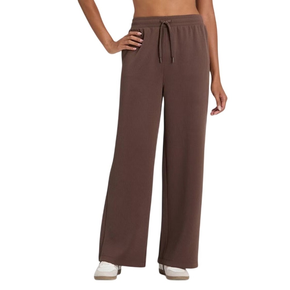All in Motion Women's Brown Airy Sleek‎ Ribbed Wide Leg Pants Size Small